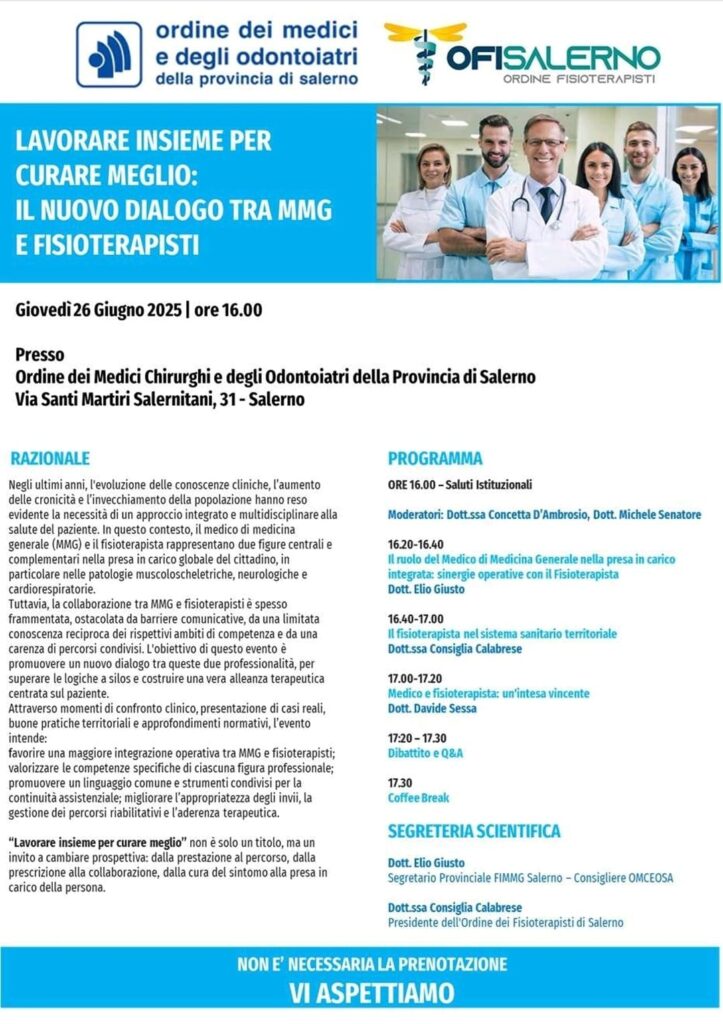 Convegno sul Rapporto tra Medico di Medicina Generale e Fisioterapista