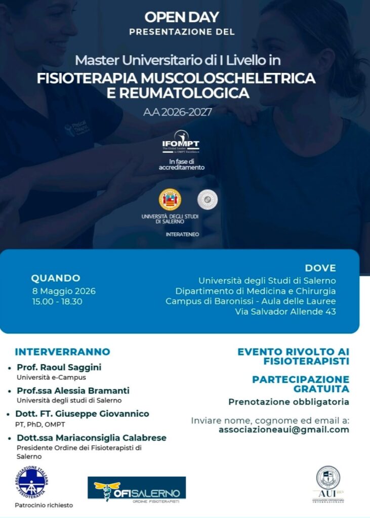 Master in Fisioterapia Muscoloscheletrica e Reumatologica 2026/2027